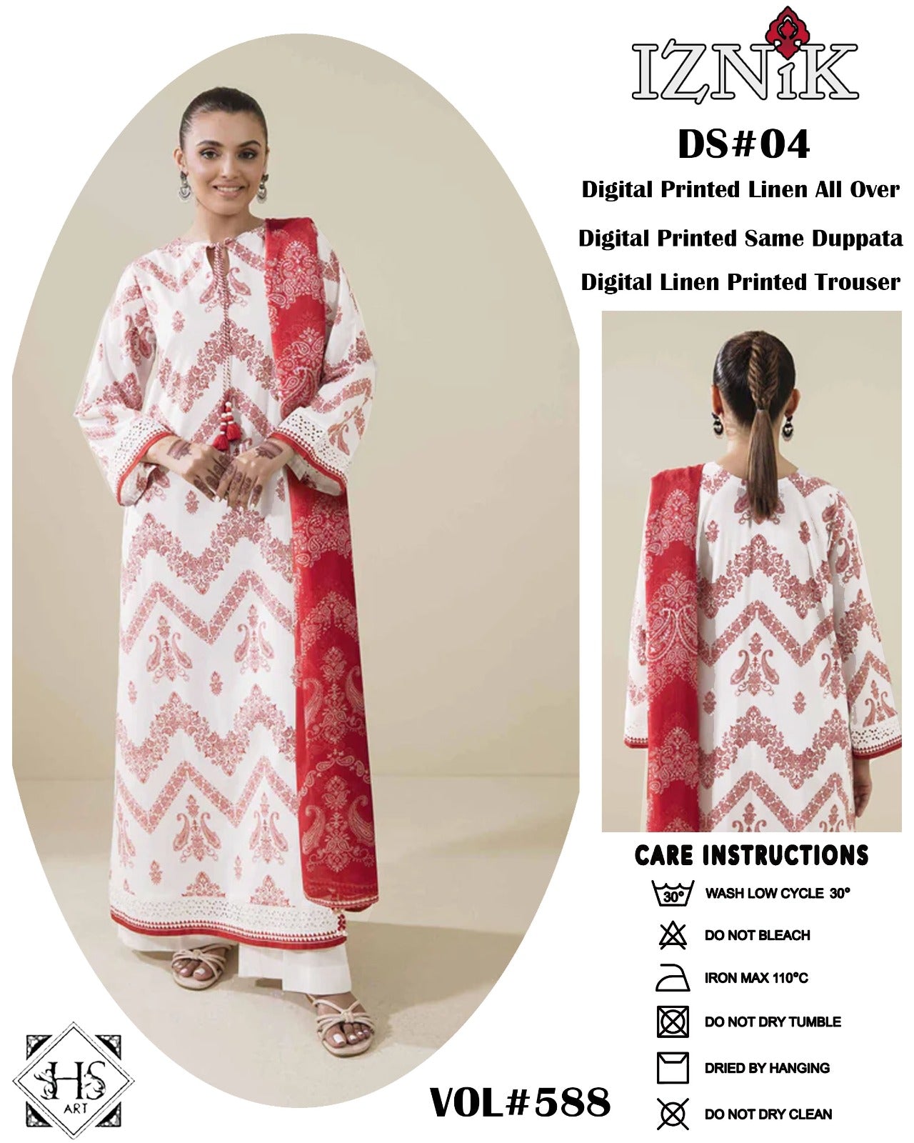 π Iznik π | 3PC Unstitched Linan Suits | Elegance Wear