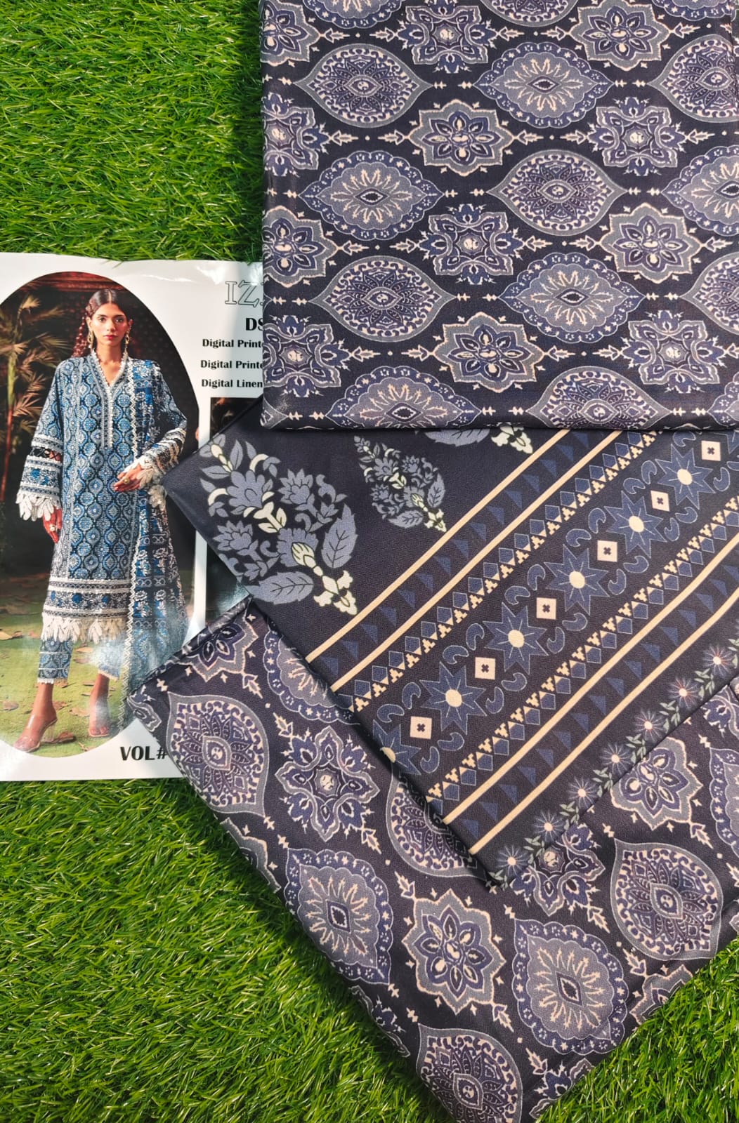 π Iznik π | 3PC Unstitched Linan Suits | Elegance Wear