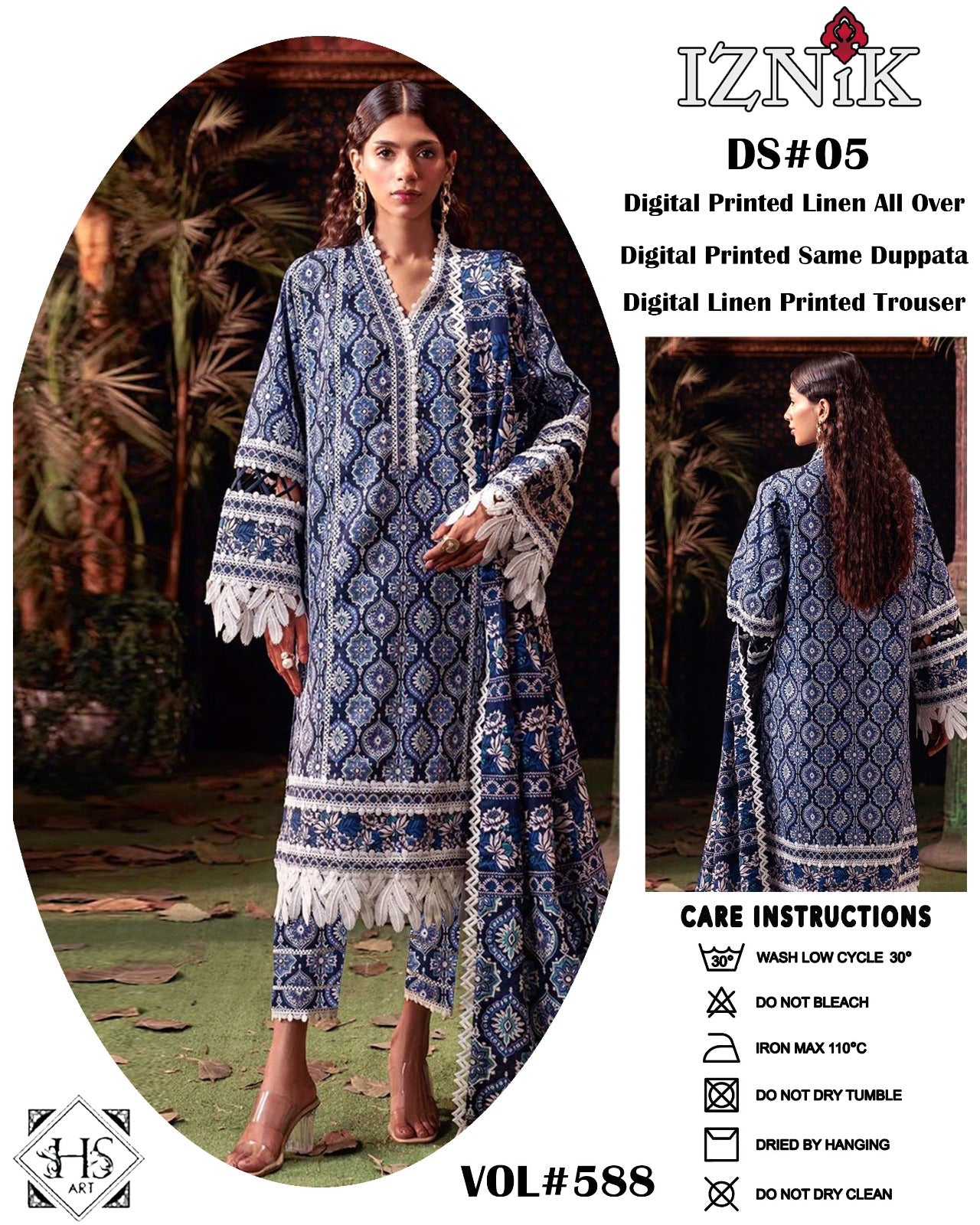 π Iznik π | 3PC Unstitched Linan Suits | Elegance Wear