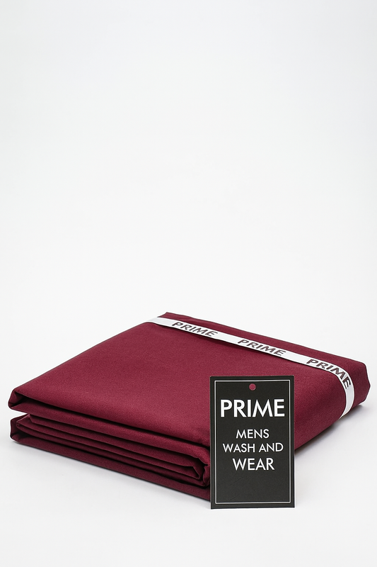 Folded pieces of Prime men's unstitched wash & wear suit fabric in six colors (EWD-25)