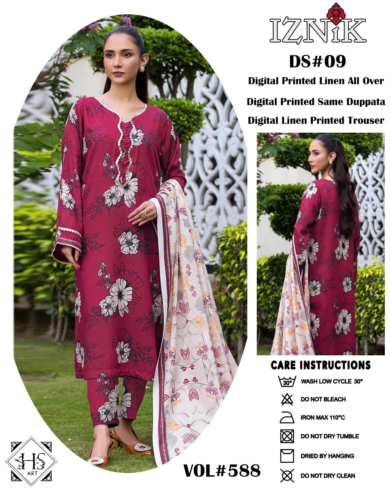 🍁 Iznik 🍁 | 3PC Unstitched Linan Suits | Elegance Wear