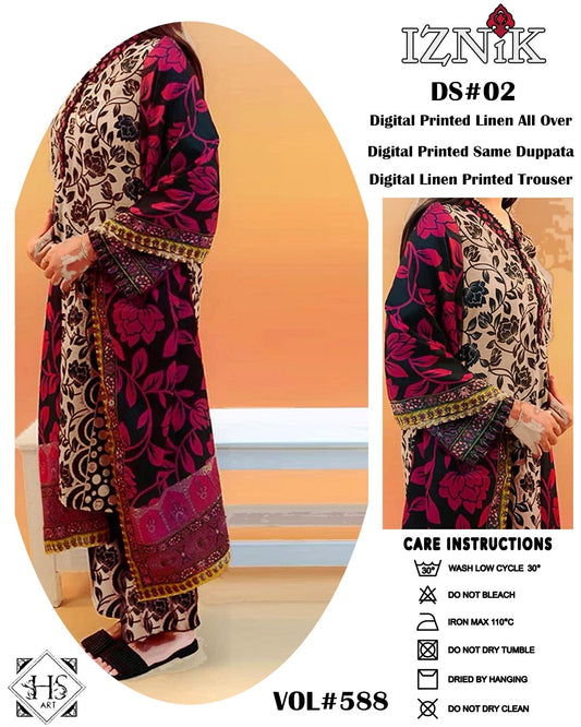 🍁 Iznik 🍁 | 3PC Unstitched Linan Suits | Elegance Wear