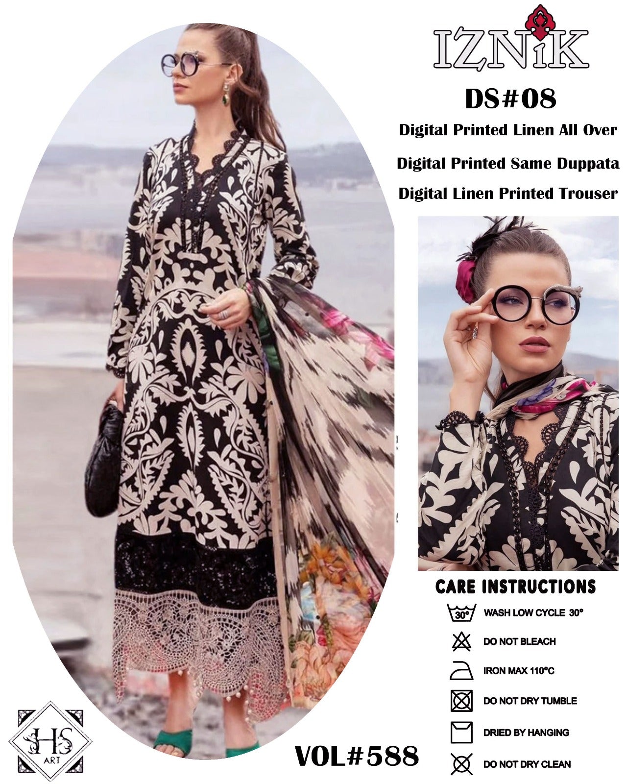 🍁 Iznik 🍁 | 3PC Unstitched Linan Suits | Elegance Wear